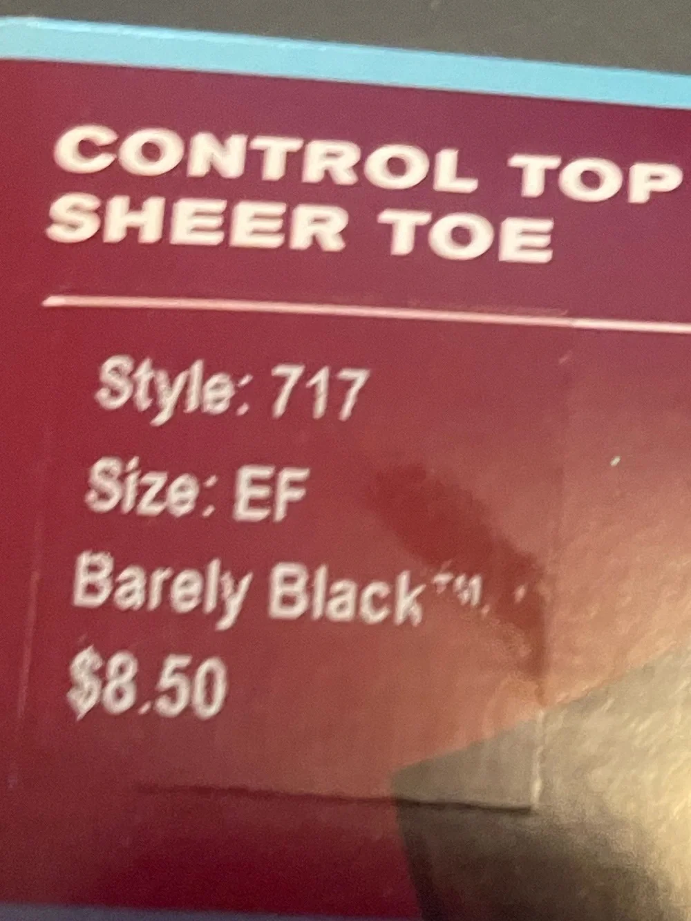 Hanes Barely Black Control Top Sheer Toe Pantyhose barely black size EF large-xl